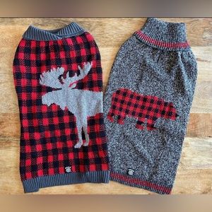 Large Dog Plaid Sweater Set